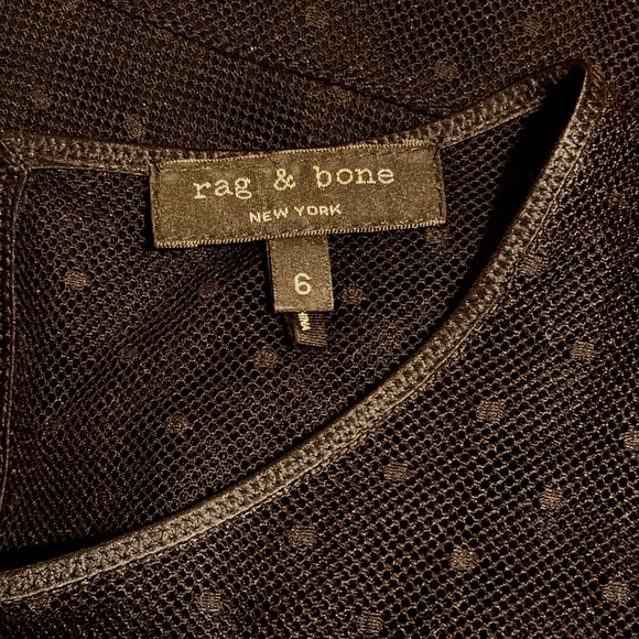 Rag & Bone Charlotte Black Swiss Dot Dress size 6 - Picture 7 of 7